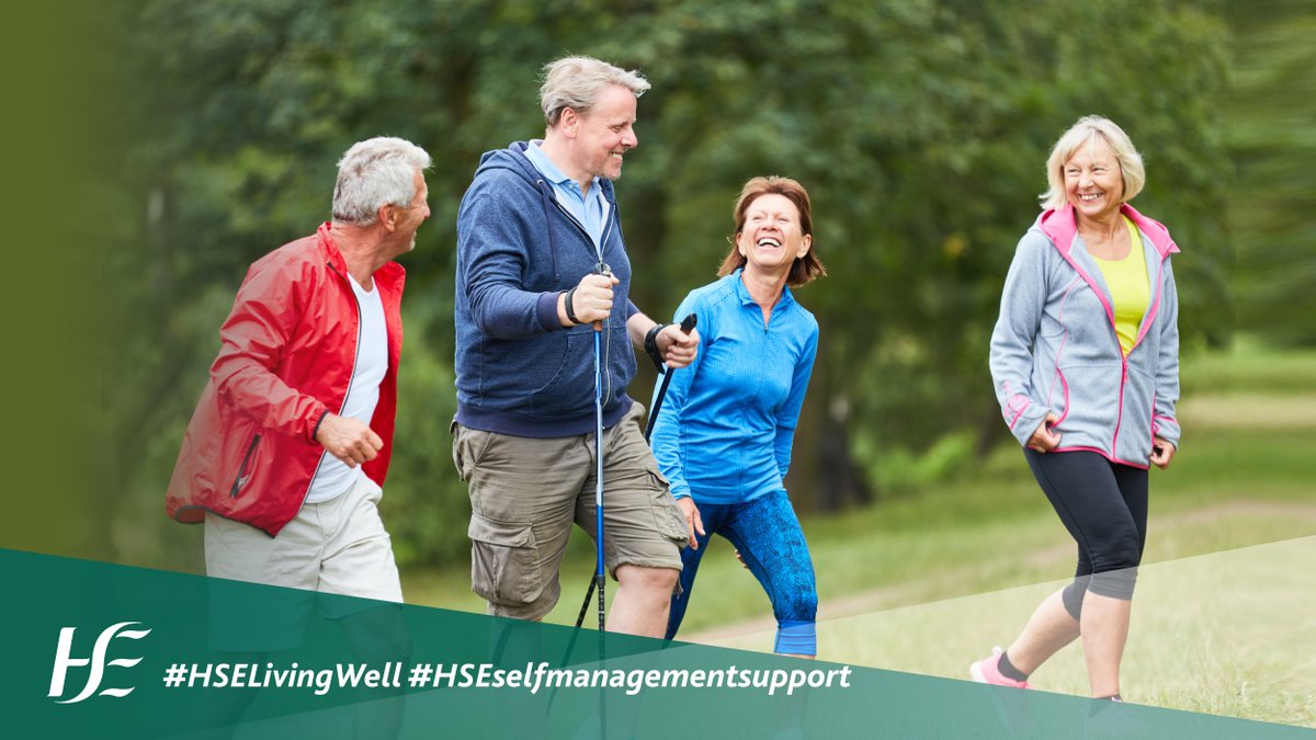 Physical activity is one of the best things you can do for your health if you are living with a long-term health condition. Week 2 of the #HSELivingWell Programme focuses on ways to become more active.  Visit hse.ie/LivingWell for info. #HSESelfManagementSupport #walking