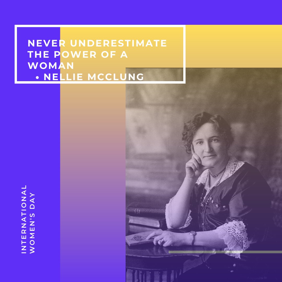 WomenCalgary's tweet photo. International Women’s Day
#internationalwomensday
#nelliemcclung
#neverunderestimate 
#yycwomen https://t.co/6Ef3rj6LxR