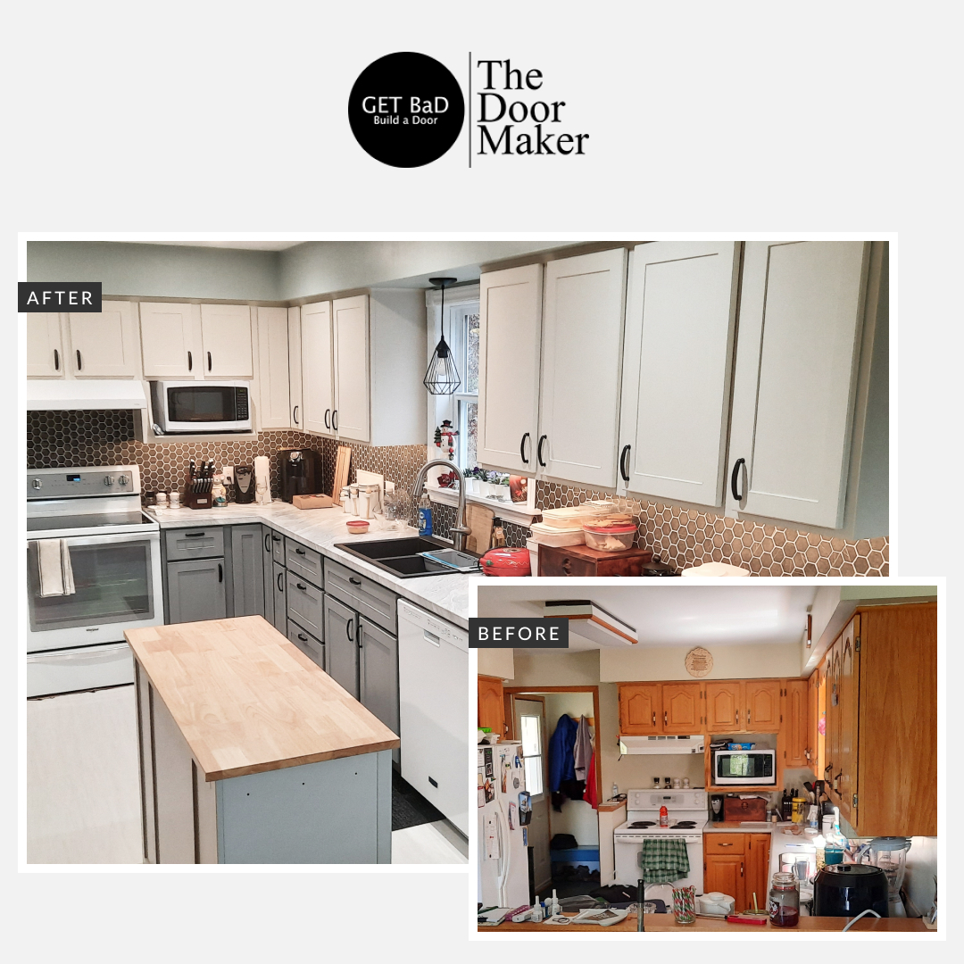 Look how gorgeous these renovated kitchen cabinets look with our I-panel profile doors in Victorian White and Dust Grey. 

Get your kitchen looking brand new with our thermofoil cabinet doors. 

bit.ly/3ZOatRx

#kitchenrefacing #cabinetrefacing #kitchenrenovation