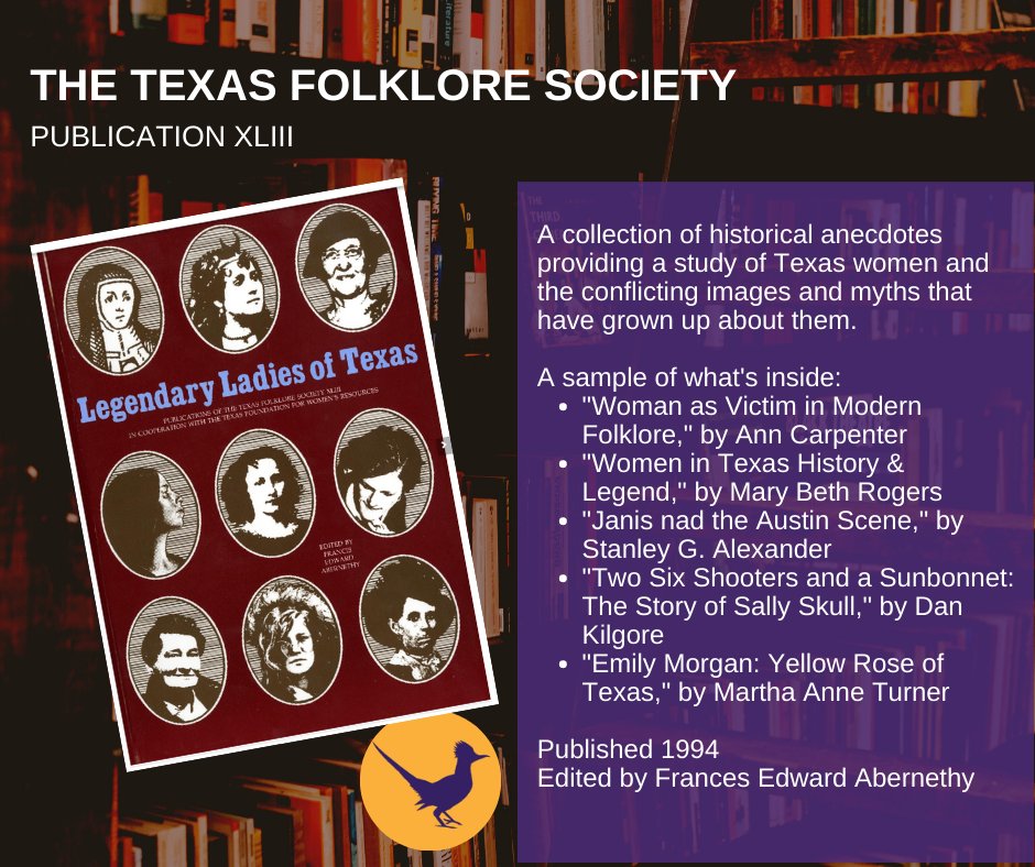 Texas_Folklore's tweet photo. Commemorate International Women's Day with Legendary Ladies of Texas, publication of the Texas Folklore Society XLIII. You can access the complete digital edition through the Portal of Texas History at https://t.co/sv4ngW7A8N
#folklore #InternationalWomensDay #texas #texasLadies https://t.co/XxoF36PXLE