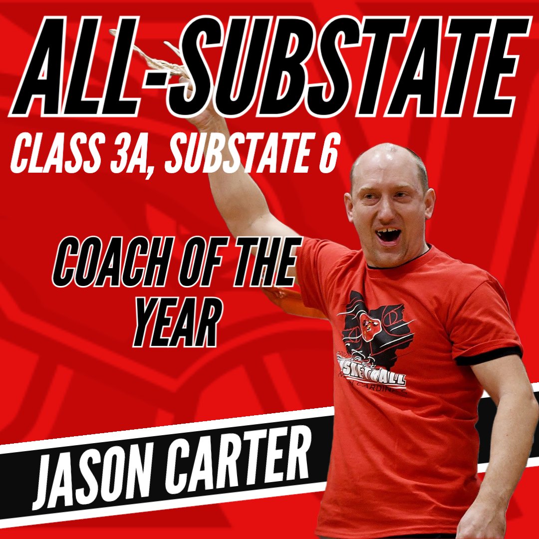 All-Substate Coach of the Year!

Coach Carter took over this program 4 years ago, following a winless season. He has guided the Cardinals to more wins &amp; a deeper tournament run each year.  This years team earned a 1 seed &amp; qualified for the State Tournament. 

Way to go, Coach!