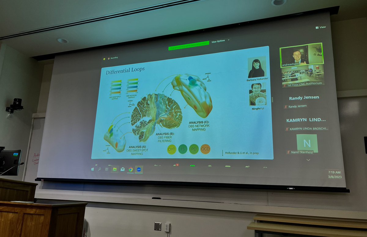 A pleasure to hear from @andreashorn_ this morning for @UofUNeurosurg grand rounds on causality and connectivity in neuromodulation #tourdeforce @leaddbs @Brain_Circuits @harvardmed