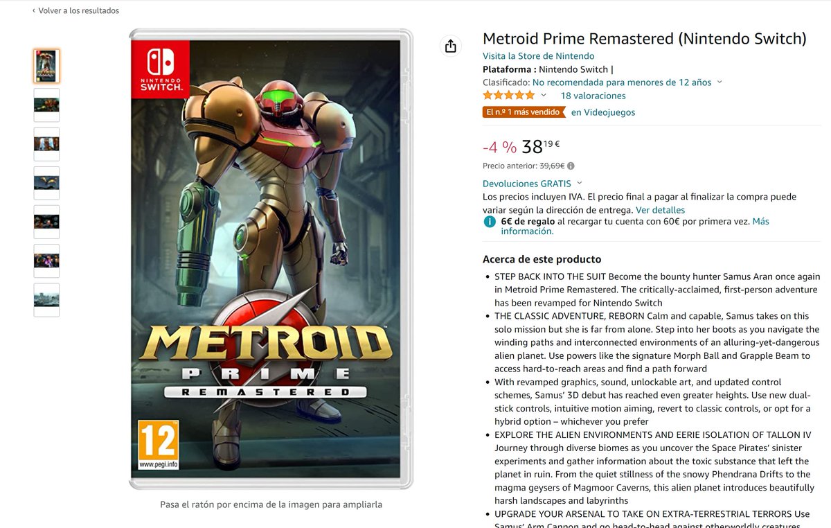 BehindTGames's tweet photo. No hay nada mas delicioso que comprar tu juego a precio normal y que un especulador se coma su copia. ¡Ahora hay #MetroidPrimeRemastered en Amazon!👉https://t.co/Lme1MPrZbu https://t.co/OhpWOOr3pL