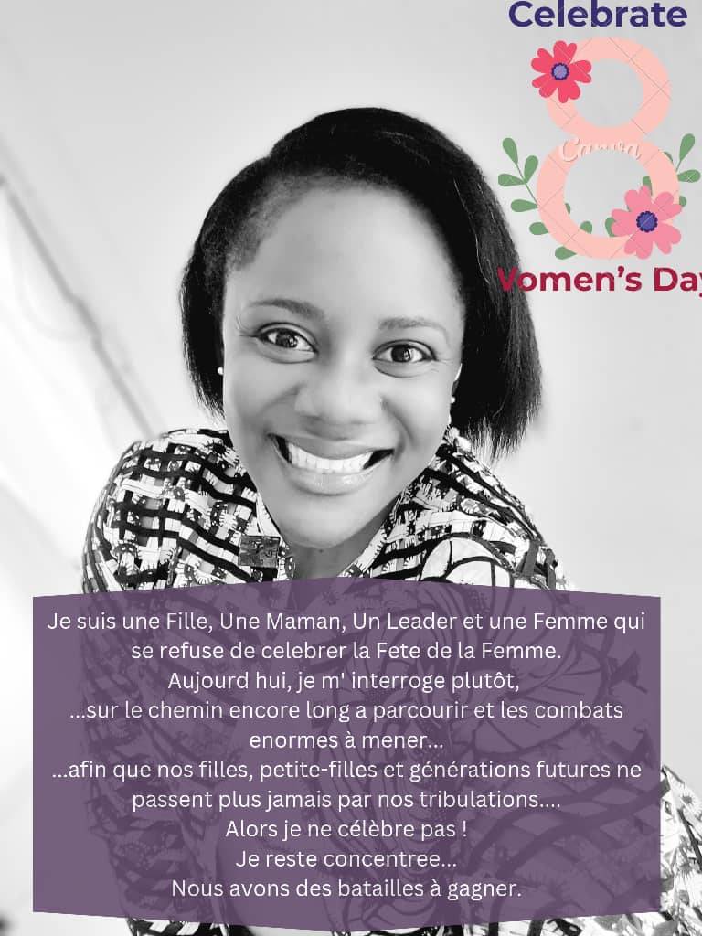 PPedhom's tweet photo. Today, I am not festing. I stay #focused.
We have lost battles to win to bring .
Don't get distracted, no wine, party or gifts can replace laws, regulations and equal access to opportunities. #IWD2023 https://t.co/H9YinzpZMH
