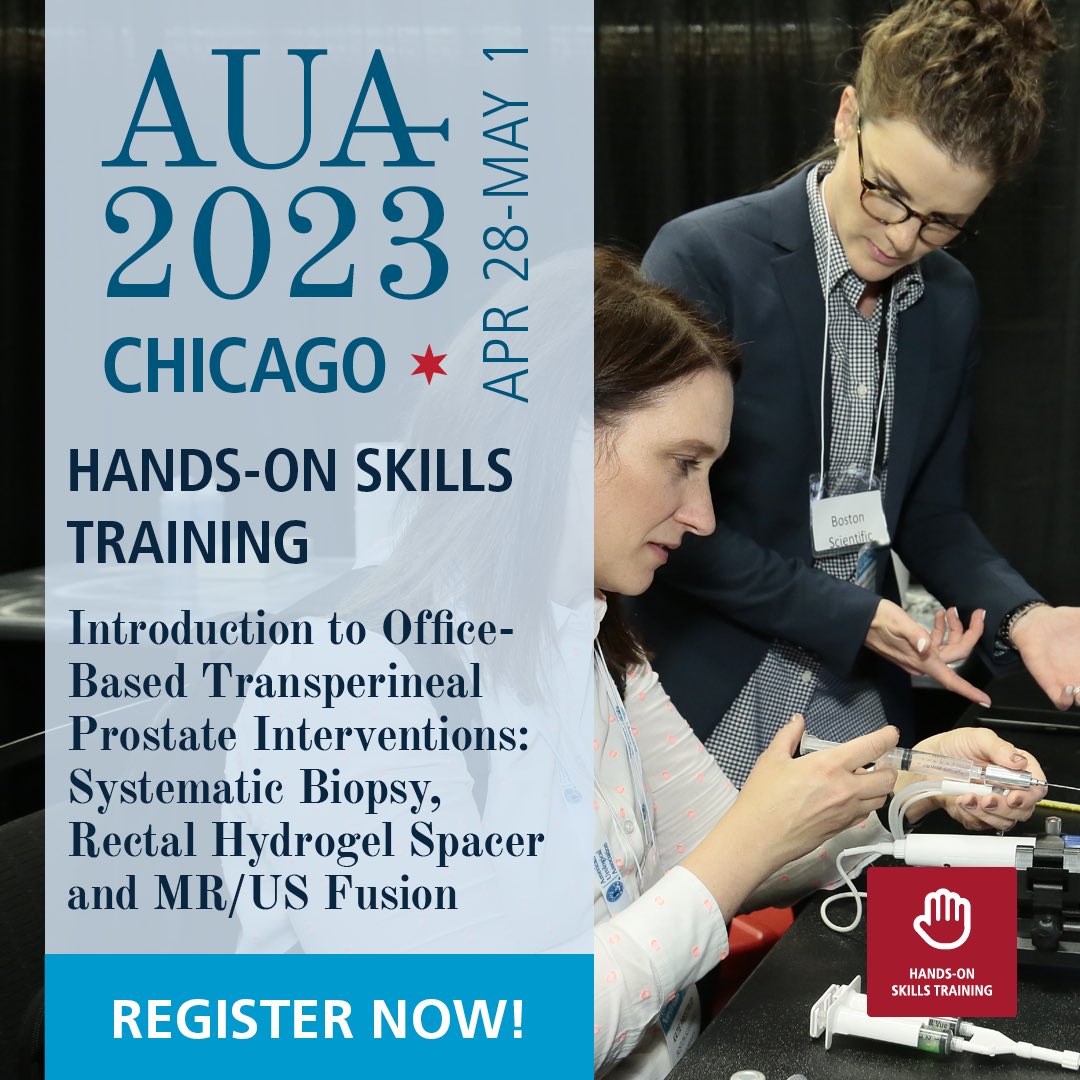 Only 16 SPOTS REMAIN for #transperineal course at #AUA2023

🗓️ Saturday 4/29 at 8-11am

⏰9 days left for early bird $ for @AmerUrological hands-on in #Chicago. 

💸Save $90 by 3/17

👩‍🏫Learn #spaceoar #barrigel #tpbiopsy and TP #fusionbiopsy 

Sign up:
tinyurl.com/y6a37e8h