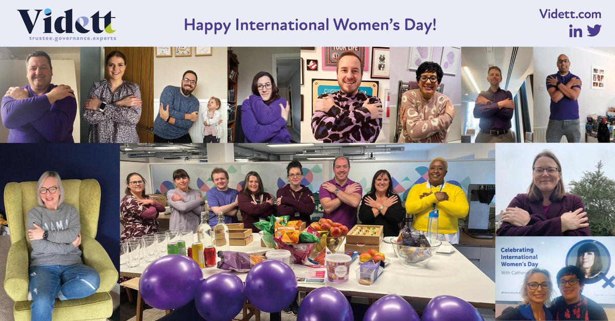 It's International <a href="/womensday/">Women's Day</a>! We’ve been getting involved, with Sabrena Edmonds (Assistant Scheme Manager) putting her thoughts down here: 
vidett.com/women-in-pensi…

Other members of the team have also been getting involved by striking the #EmbraceEquity pose.

#Vidett #IWD2023