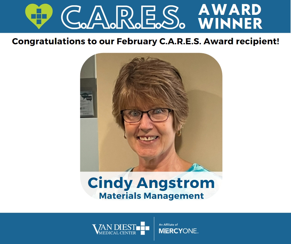 Cindy is always the sun on a cloudy day! 
Cindy, we appreciate your dedication to a great patient experience, compassion and customer service. We are so proud of you and you are very deserving of this award.
