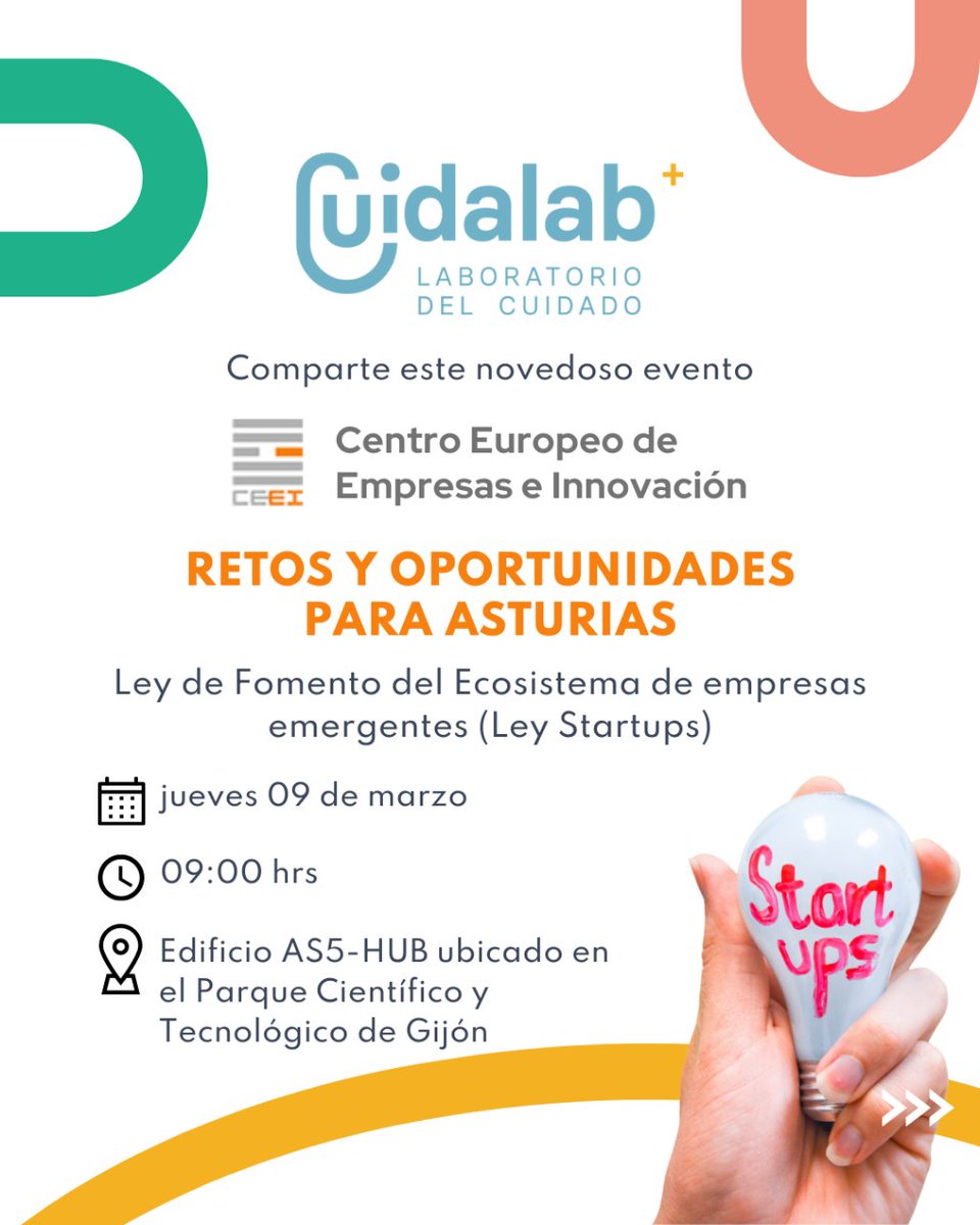 @ceeiasturias, en colaboración con Deloitte Legal, realizará una jornada para analizar los retos y oportunidades para Asturias ante la reciente Ley de Startups.

📍 Edif. AS5-HUB ubicado en el PCT de Gijón
🗓️ jueves 9 de marzo de 2023
🕘 09:00 hrs

#evento #leystartups