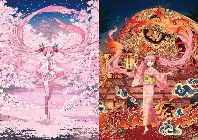 5年分8体の桜ミクさん!時系列で。毎年の春を思いだす。#ミクの日 #ミクの日2023 #桜ミク 