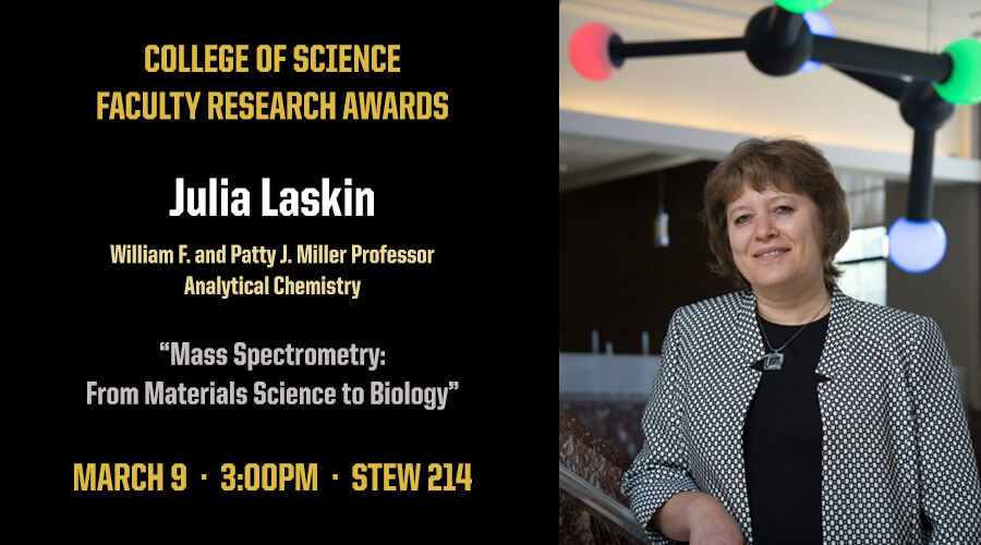 Reminder: Professor Julia Laskin's @LabLaskin talk and @PurdueScience award is Thursday!