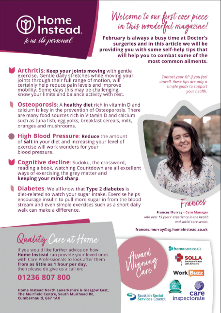 steppslevel's tweet image. A new month means a great new editorial from Home Instead North Lanarkshire &amp;amp; Glasgow East ☺️