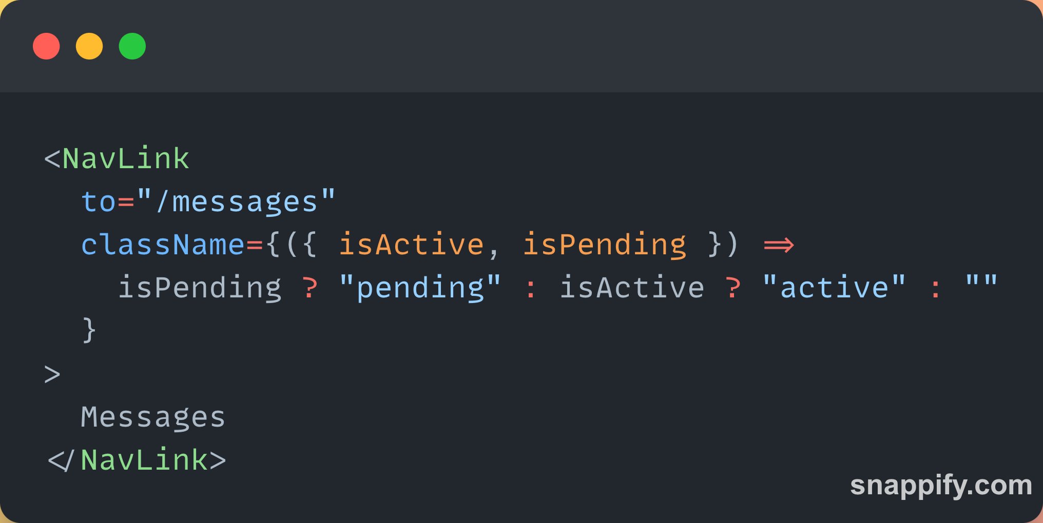 Remix 💿 on Twitter: "<NavLink> makes it easy to style your links when they're active or pending. Just pass a function to `className`, `style`, or `children` and render whatever you need! Router Remix 💿 on Twitter: "<NavLink> makes it easy to style your links when they're active or pending. Just pass a function to `className`, `style`, or `children` and render whatever you need! Router