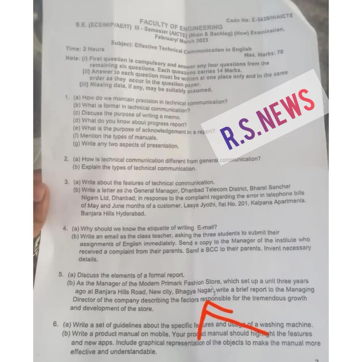 Reportersubhan's tweet photo. Is This Telangana Government Following BJp Ideology....?
Engineering Question paper Askinng question about bhagya nagar instead of Hyderabad
@KTRBRS @TelanganaCMO @asadowaisi @amjedmbt @mahmoodalitrs @TelanganaCS @TSEduDept https://t.co/Z2A6EYYtUX