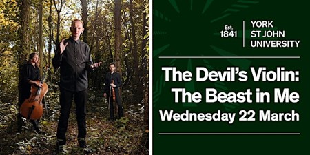 York St John University (@yorkstjohn) on Twitter photo One of the most singularly captivating and compelling live acts you could ever wish to be trapped in a dark room with - Crack Magazine
Join us as we host <a href="/DevilsViolinCo/">TheDevilsViolin</a> for their farewell tour - The Beast In Me.
Get your ticket ⬇
eventbrite.co.uk/e/the-devils-v… One of the most singularly captivating and compelling live acts you could ever wish to be trapped in a dark room with - Crack Magazine
Join us as we host <a href="/DevilsViolinCo/">TheDevilsViolin</a> for their farewell tour - The Beast In Me.
Get your ticket ⬇
eventbrite.co.uk/e/the-devils-v…