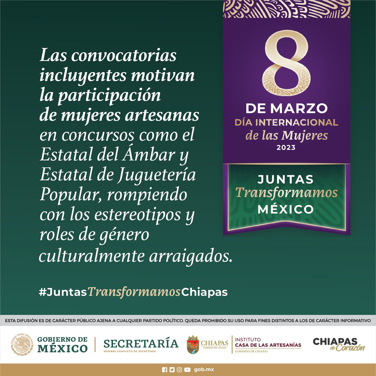 “En el Día Internacional de la Mujer,debemos comprometernos a hacer todo lo posible para superar los prejuicios arraigados, apoyar la participación y el activismo y promover la igualdad de género y el empoderamiento de la mujer".António Guterres, Secretario Gral de las ONU. #8M