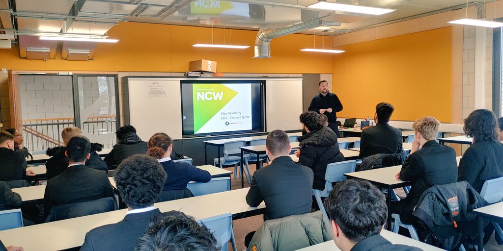 IsleworthCEIAG's tweet photo. Huge thanks to ex-Isleworth student Alex Newberry of @contentignite for his fascinating presentation on digital advertising as part of National Careers Week. His inspiring and informative talk really made digital advertising a viable option for our young men. #NCW2023 https://t.co/8P1brb8WG1