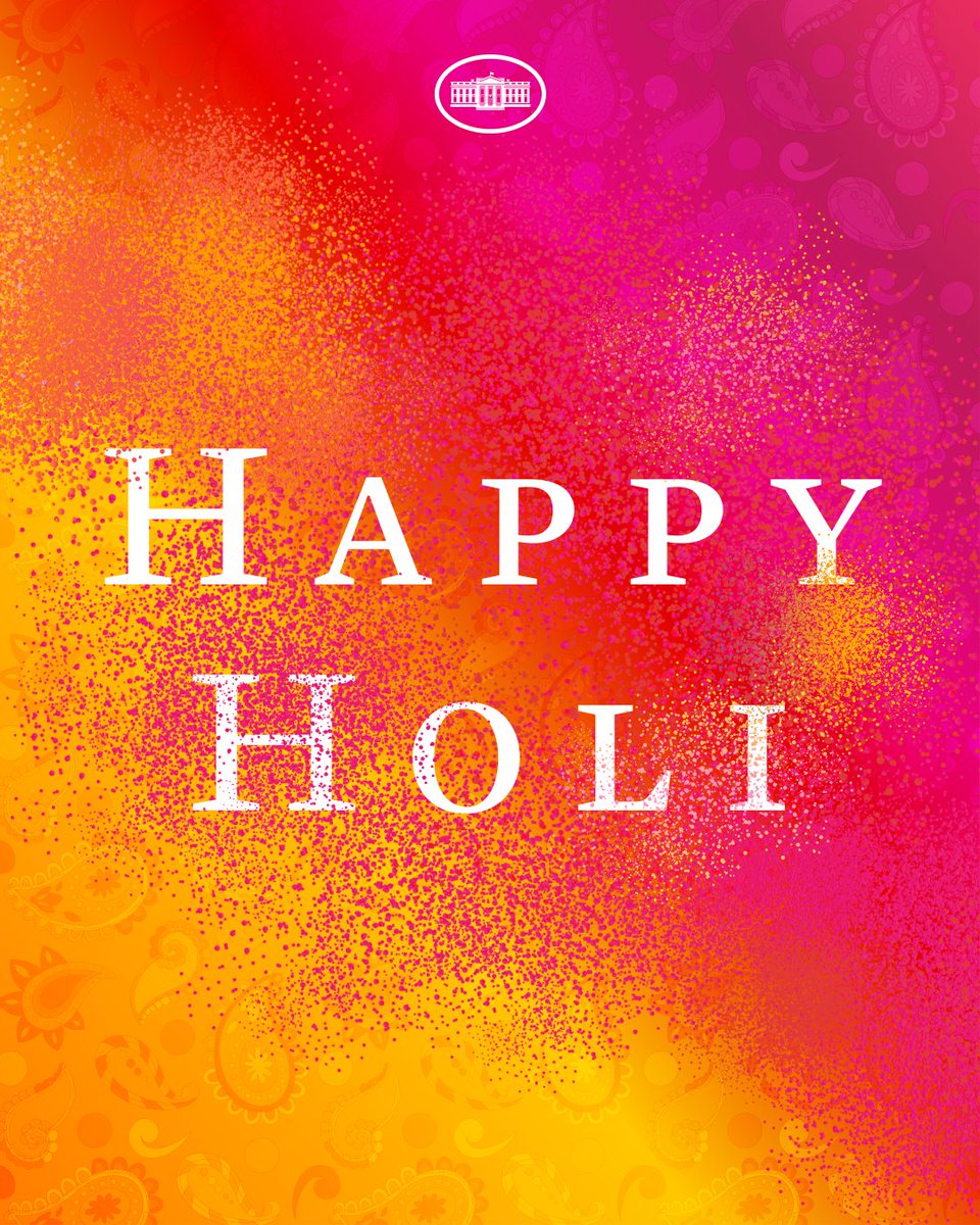 I wish the happiest Holi to those celebrating love, laughter, goodness, and the arrival of spring during today’s Festival of Colors.