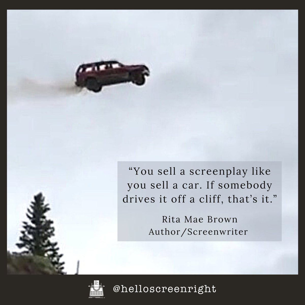 screenright1's tweet photo. "You sell a screenplay like you sell a car. If somebody drive it o... #screenwritingtips #writingquotes #writingcommunity #amwriting #filmmaker #writerslife #screenwriting #screenwriter #screenplay #screenwriters #writingtips #writer #writingadvice #writers #writing #scriptwriter https://t.co/KvATusGWob