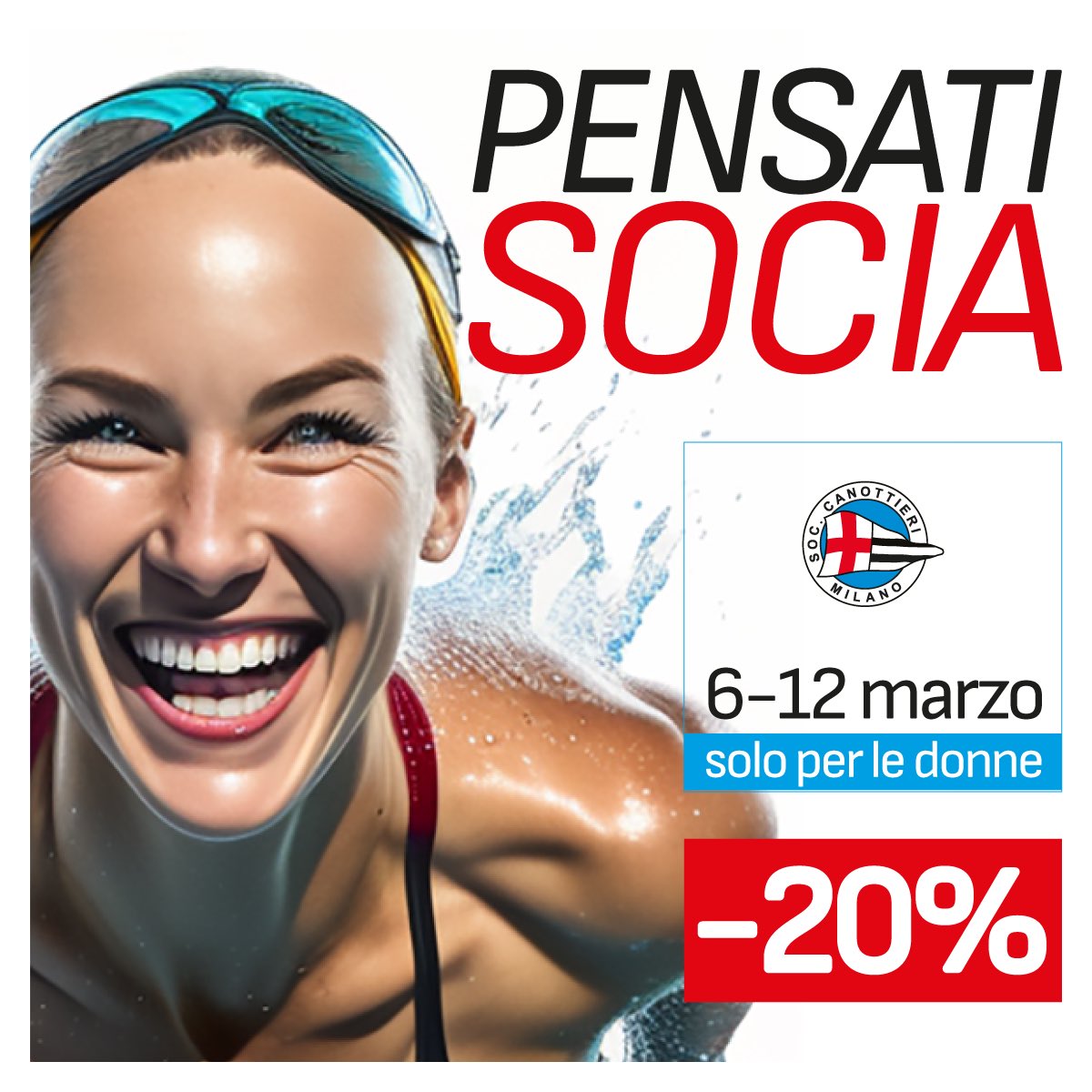 Canottieri_Mi's tweet photo. PROMO ! Questa settimana, abbiamo un regalo speciale per tutte le donne: 
20% di sconto sulla quota 2023 !
Immagina una piscina da 50mt, campi da tennis, la palestra, i corsi fitness…
E dopo una sauna, relax nel nuovissimo bar e ristorante.
Pensati socia, iscriviti !
#8mars2023 https://t.co/Wv9dEEDYWh