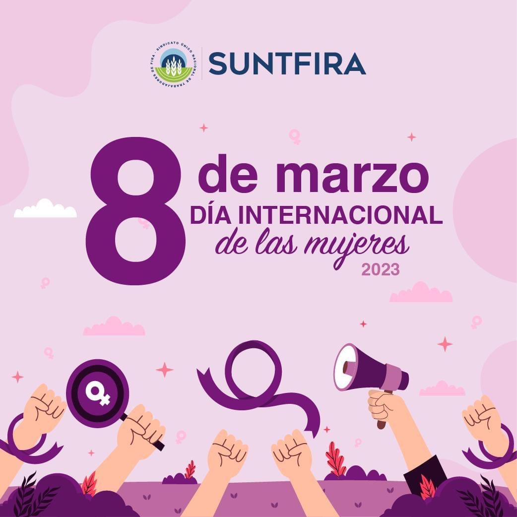 Hoy 8 de Marzo #8M, conmemoramos el #DíaInternacionalDeLaMujer 
En este día recordamos el origen de las manifestaciones de las mujeres que reclamaban el derecho al voto, mejores condiciones de trabajo y la igualdad entre los sexos.  #accionsuntfira