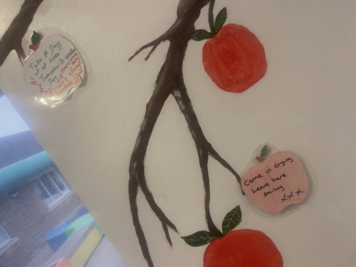 The @theorchardlscft #DischargeTree Is Finally Up And Running Amazing Art Work Done In Collaboration With Talented Patients And Staff @Safewards @Racheal_Hold @GemmaFarrahW @BenLSCFT @GoalsOlivers @AlexBlandOT #PositiveExperience