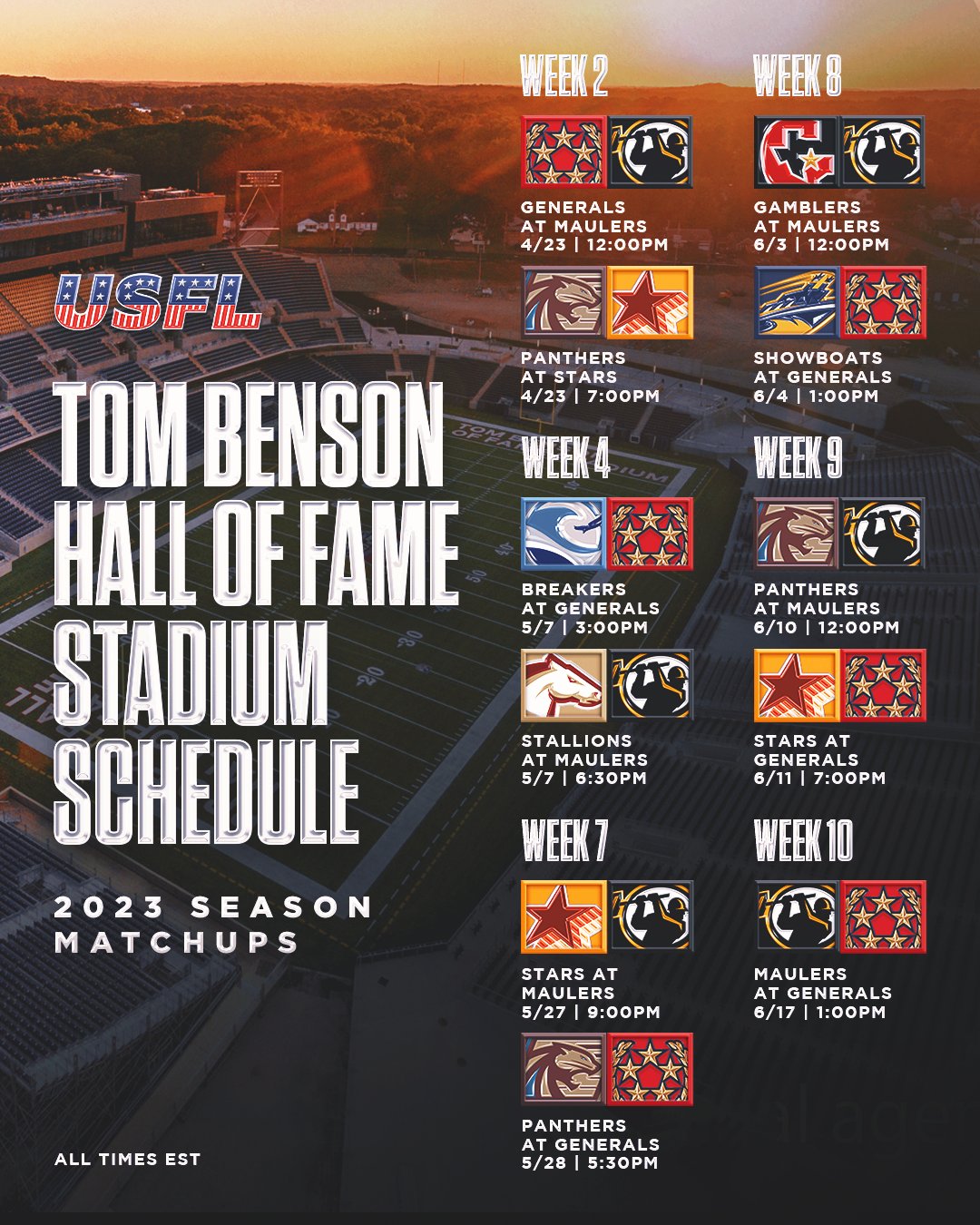 USFL on Twitter "The regular season schedules at all four host cities