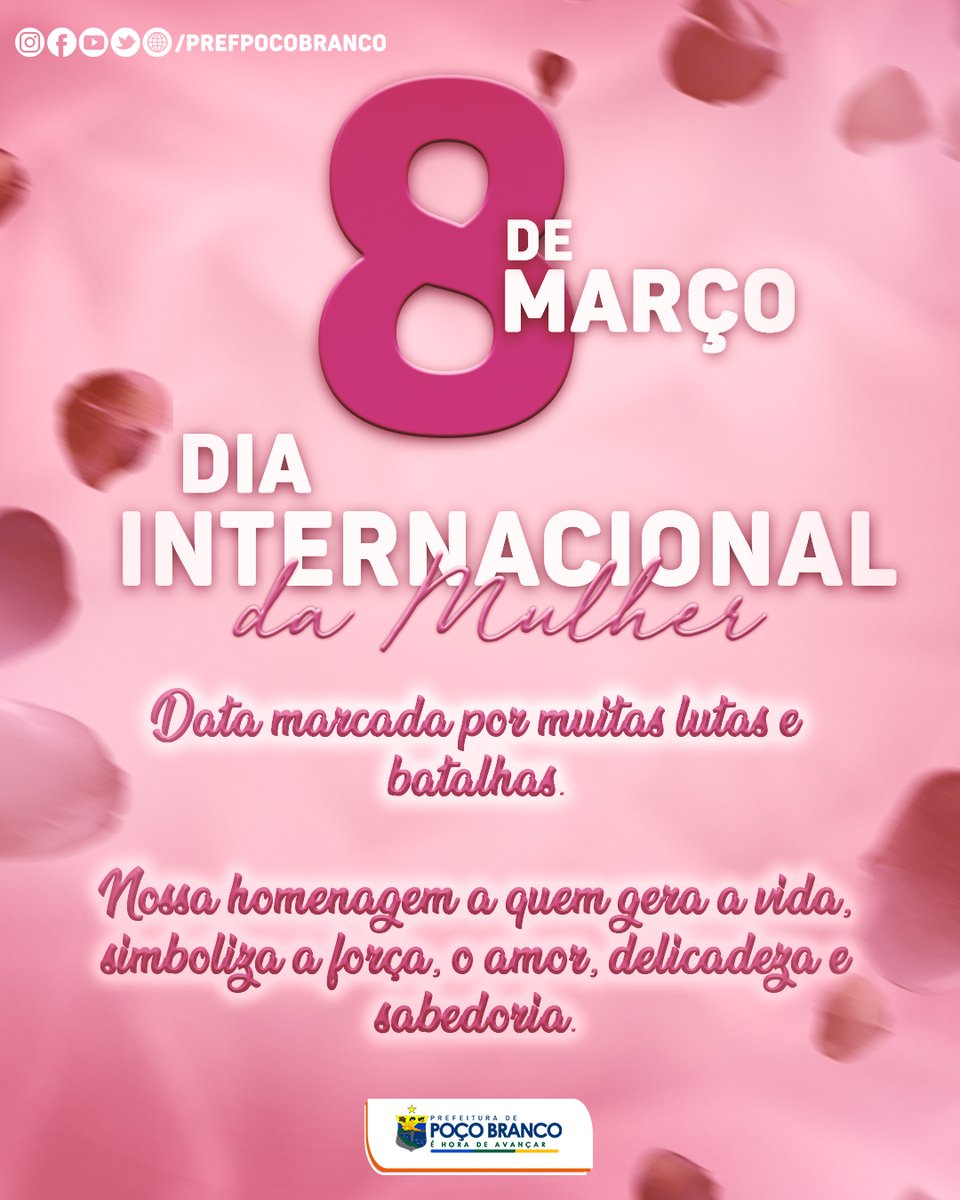 PrefPocoBranco's tweet photo. Com muito amor as nossas mulheres maravilhosas, fortes e batalhadoras!

Parabéns Mulheres. Todos os dias são de vocês ❤️🌸

Prefeitura Municipal de Poço Branco.
Aqui, o Avanço e o Trabalho não param!!! https://t.co/yJ0q6D5vnX