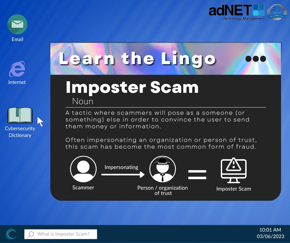 adNETtechnology's tweet image. #learnthelingo Imposter Scam!