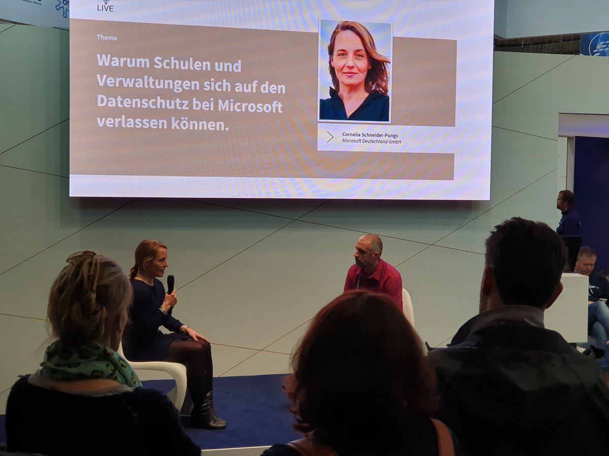 aixconcept's tweet photo. Interview mit Cornelia Schneider-Pungs von #Microsoft auf dem #AixConcept Stand auf der #didacta2023 in #Stuttgart: „Die Daten bleiben in der EU!“ https://t.co/3uz5qbQIFL