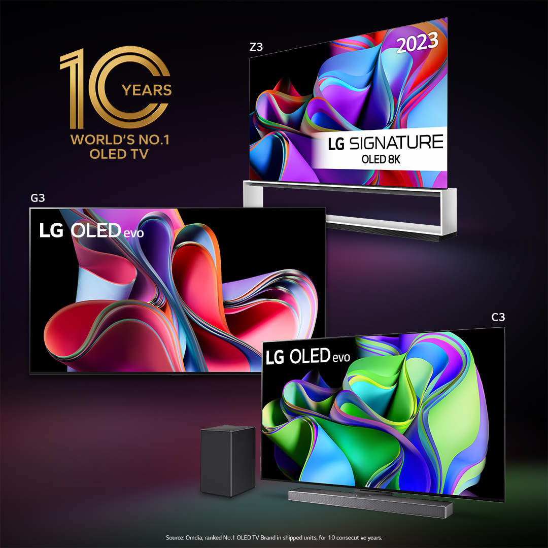 Proudly celebrating our 10-year journey of OLED technology leadership with our most advanced #LGOLEDTVs yet. Pre-order select 2023 OLED models now on https://t.co/14tYFYJGZS 🇸🇪. #comingsoon https://t.co/yi3sr55jac