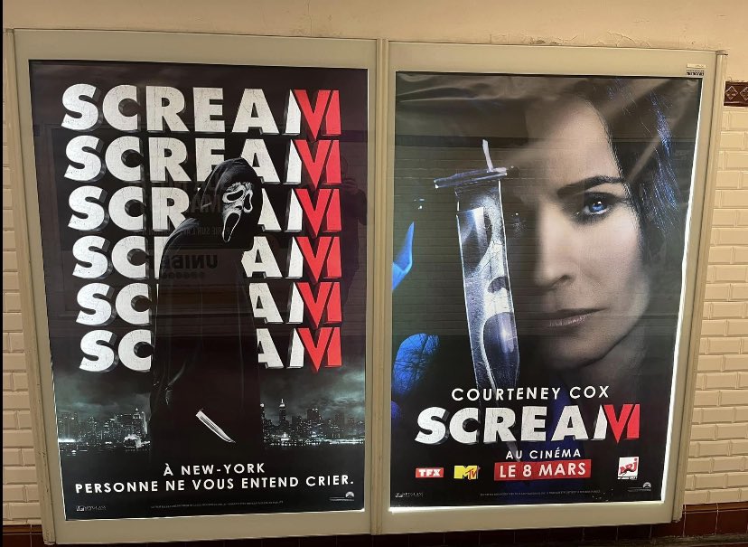 ziggysstory's tweet photo. Scream VI posters in France !!!
#scream #ScreamMovie #screamvi #Scream6 #Scream6Leaks https://t.co/PgphEgMblP