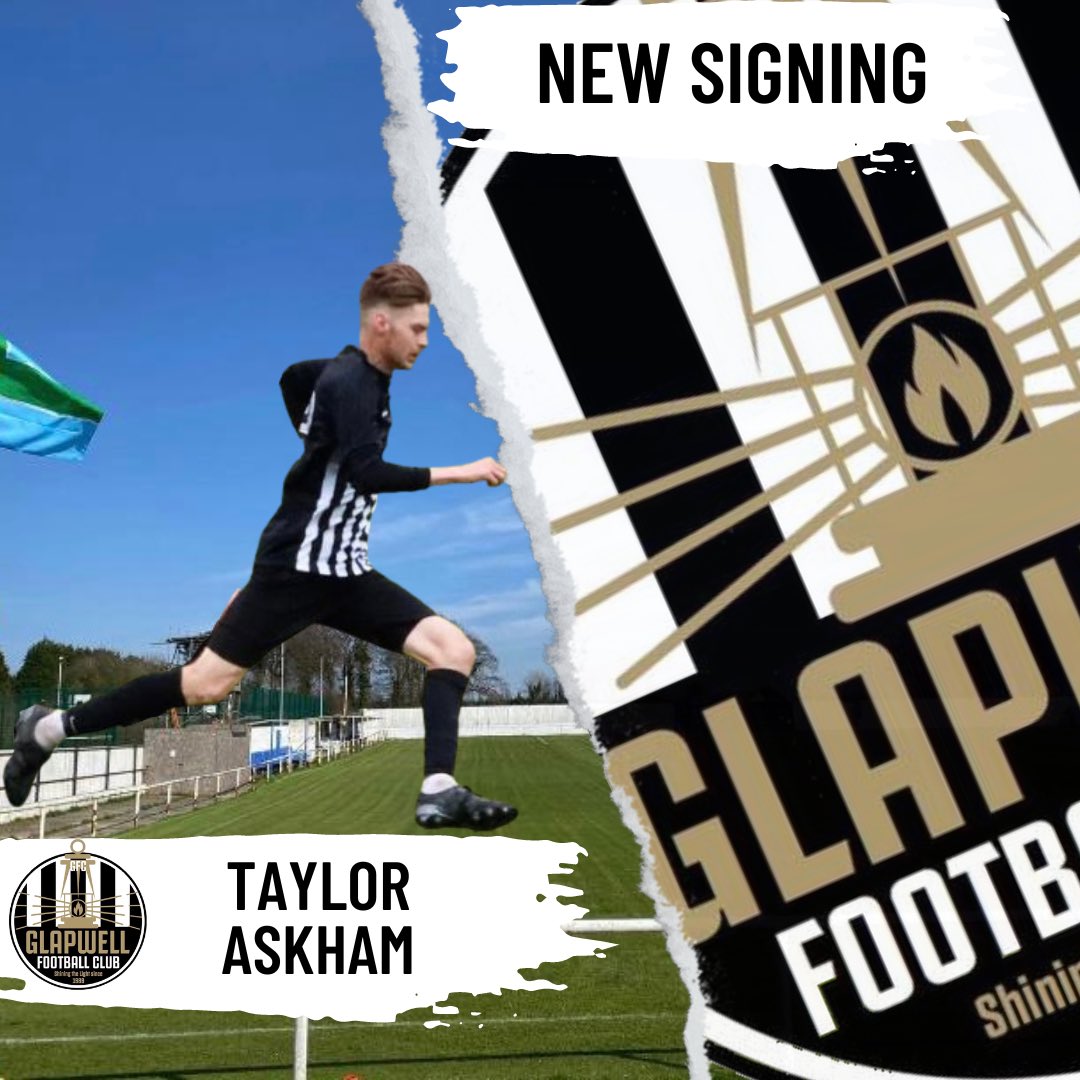 Glapwell_FC_89's tweet photo. ⚫️NEW SIGNING⚪️

We would like to welcome former Swallownest FC attacking midfielder Taylor Askham to the club ✍️ 

Taylor made his debut for Glappy last weekend coming off the bench in the 1-1 draw against Yorkshire Main FC 

Welcome Taylor

🏴🏳️🏴🏳️🏴🏳️

#UpTheGlappy #UTG https://t.co/DxwWnS0H4A