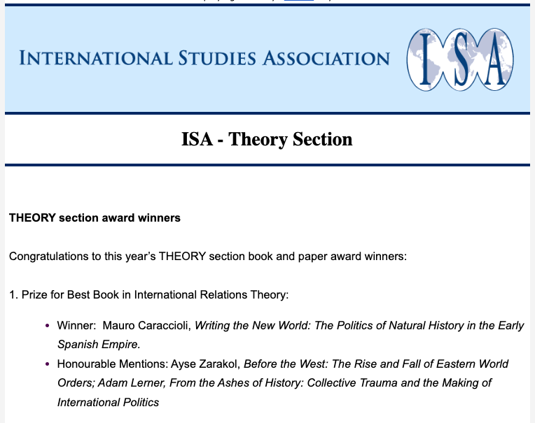 Mauro J. Caraccioli (@le_maure) on Twitter photo Alright, party people: been sitting on this for a bit, but just got official word yesterday that ‘Writing the New World’ (<a href="/floridapress/">University Press of Florida</a>) is the 2023 Winner of the @Theory_ISA Section Book of the Year! I’m floored by the recognition and to be in such amazing company!! 1/ Alright, party people: been sitting on this for a bit, but just got official word yesterday that ‘Writing the New World’ (<a href="/floridapress/">University Press of Florida</a>) is the 2023 Winner of the @Theory_ISA Section Book of the Year! I’m floored by the recognition and to be in such amazing company!! 1/