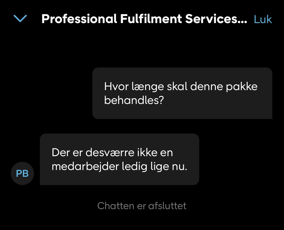 Pakke fra Tyskland har været til behandling siden 3 marts. Leveringsdato står som “ukendt” og efter halvanden time i kø i en uduelig app får man endelig et svar.
Ikke så professionelt som @postnorddk giver udtryk for i overskriften.