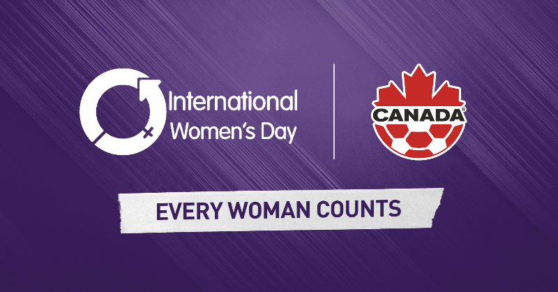 CanadaSoccerEN's tweet photo. Canada Soccer Celebrates International Women’s Day 2023 🍁

International Women’s Day is a global day to recognize, honour and celebrate the important and inspiring achievements of women.

#EveryWomanCounts #IWD2023 #EmbraceEquity