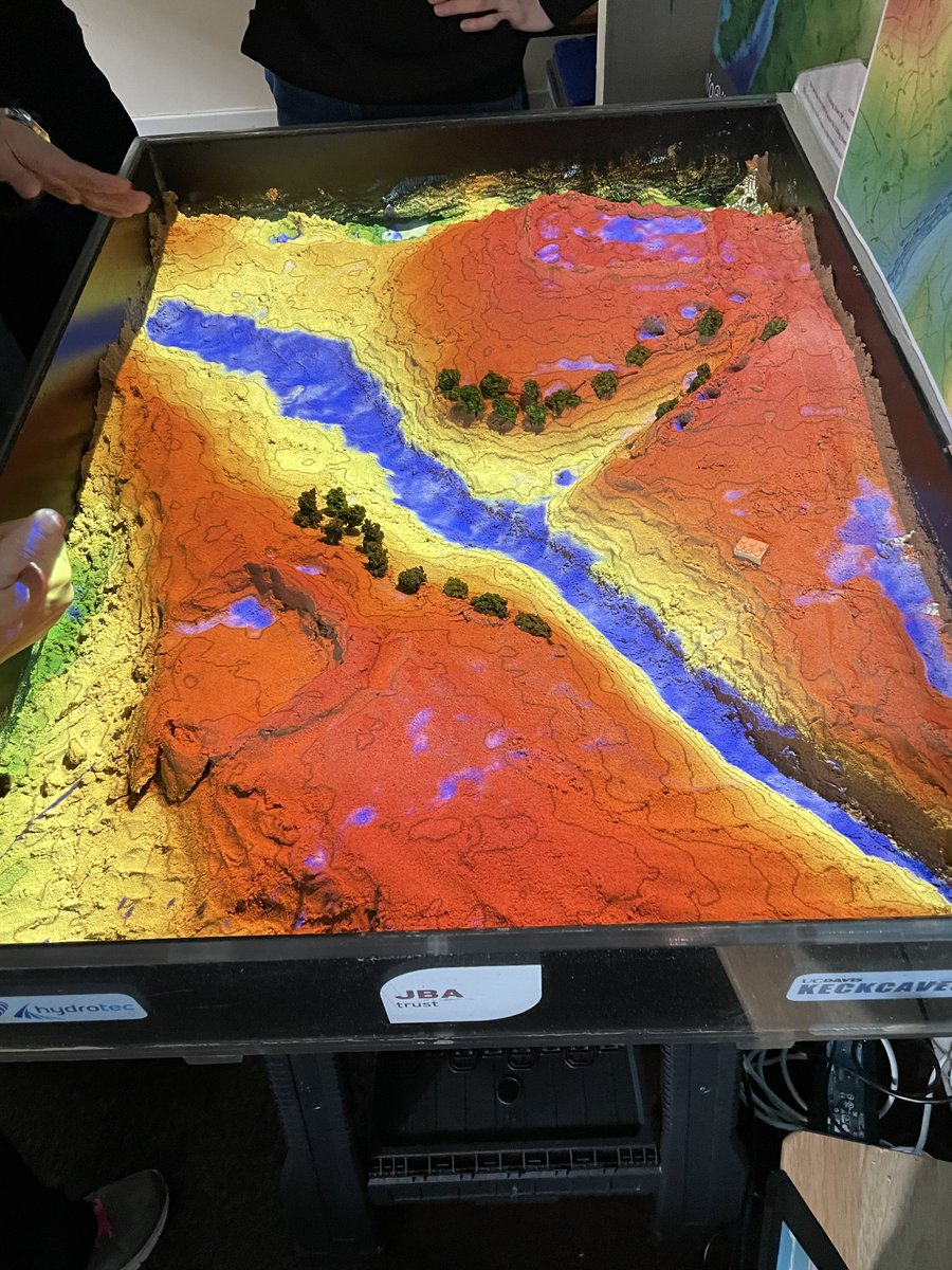 JBATrust's tweet photo. Great to visit @climate_college today where students experimented with our #sandbox, creating landscapes &amp; virtual rain to explore #floodrisk management techniques. https://t.co/7kWdXG6CkM