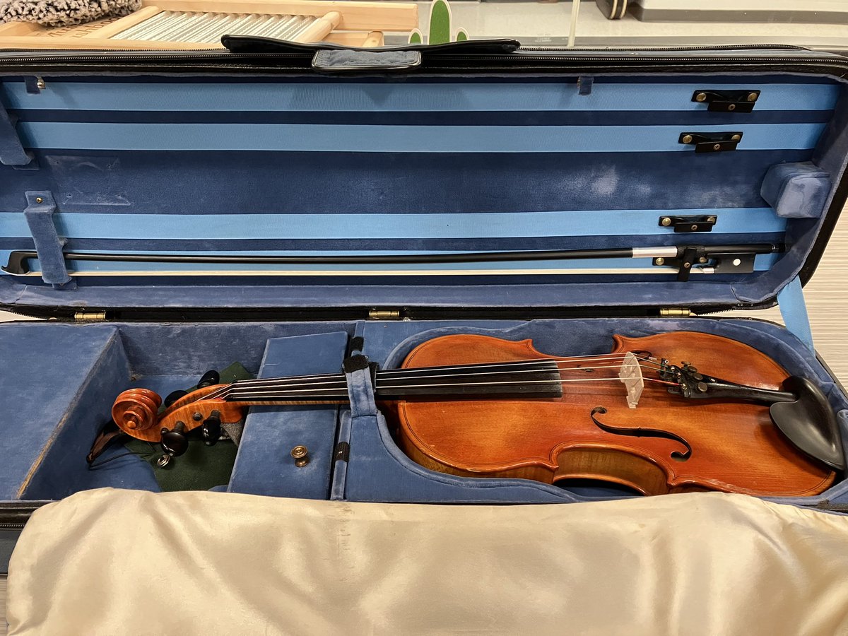 4th grade has been learning all about instrument families this week!  The maker of this violin was my grandfather, a champion of musicianship, and he would be so pleased to know that all of the students get a chance to learn about and play 🎻 #MIOSM #musiceducation #nafme