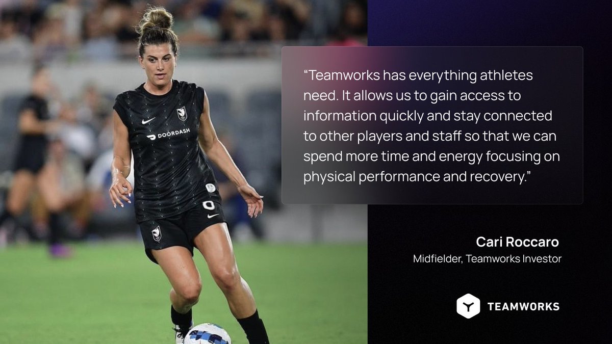 Teamworks's tweet photo. When athletes invest in your elite performance tech, it MUST be THAT good. @cari_roccaro shares how Teamworks allows her to connect w/ players &amp; staff so she can spend her time where it matters! Get in touch with us to learn more! https://t.co/oUZRKxyn3Q
#operatingsystemforsports https://t.co/79LNT9OLYZ
