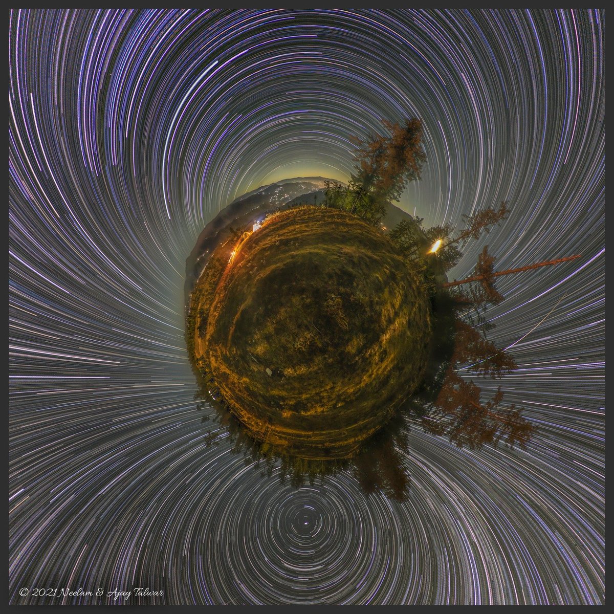 *Ratnari, Himalaya Little Planet*

I really love to make Little Planet Panoramas with star trails in the sky. This one is made at a hill side between Ratnari and Karena Peak, in December 2021.