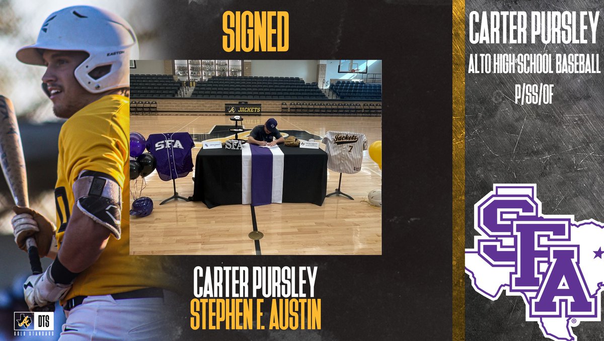 Congratulations to Carter Pursley on signing with <a href="/SFA_Baseball/">Lumberjack Baseball</a>!

#DTS #GoldStandard