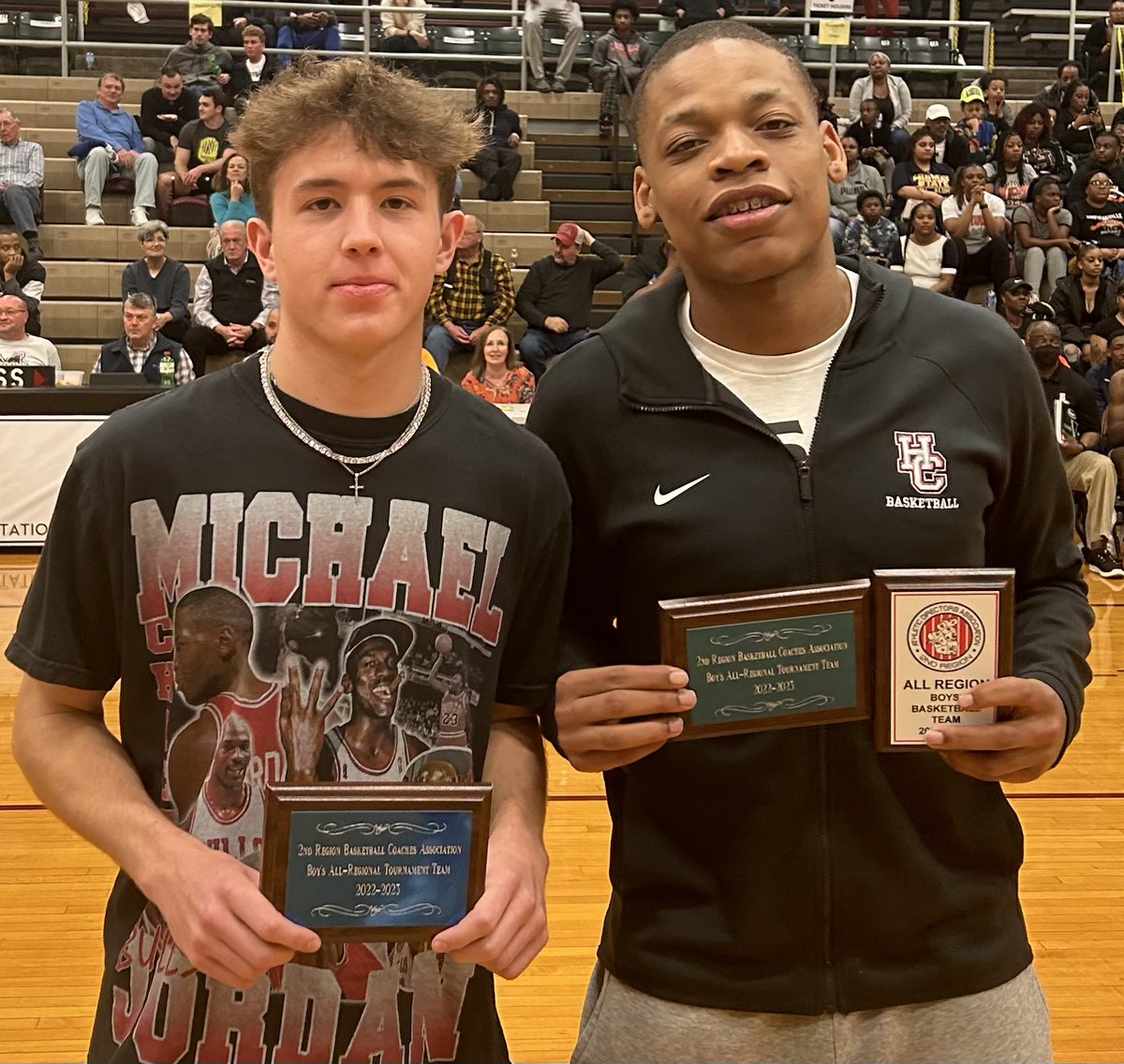 Henderson County Colonel senior guard Gerard Thomas and sophomore guard Cooper Davenport named to 2nd Region All-Tournament Team based on region tournament play.