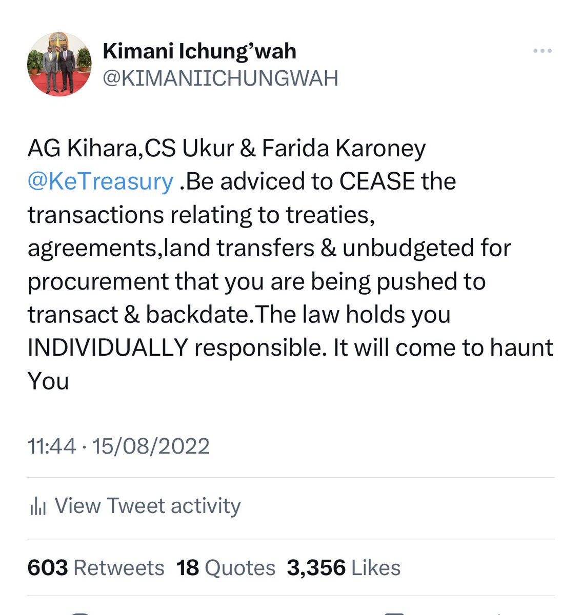 Kimani Ichung’wah tweet media