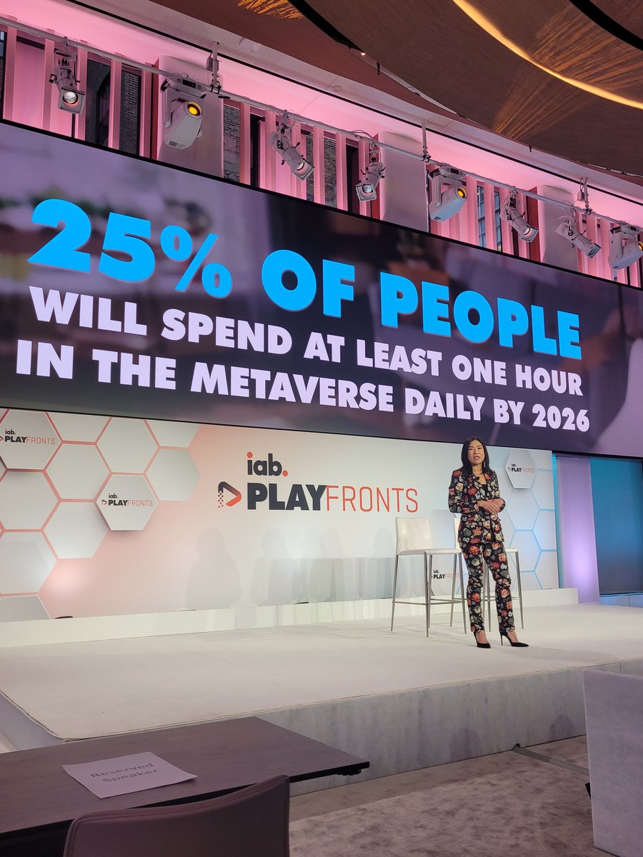 CarrylPierre's tweet photo. Gaming continues to be the on-ramp to the Metaverse. @iab Zoe Soon kicks us off larger than life at IAB PlayFronts.  #iabplayfronts https://t.co/pgcJi2oHZi