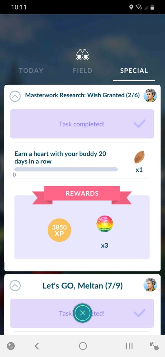 SentaiRanger1's tweet image. I am officially on part 2 of the Masterwork Research! It will take a while to finish every step, but I can wait. Also, this task is super easy and it's what I do daily anyway! #PokemonGo #Masterwork #Research #PokemonDay #PokemonPresents