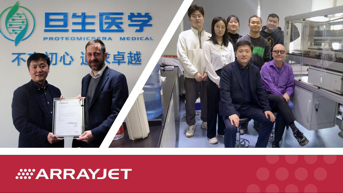 ArrayjetLtd's tweet image. Great to visit Xiaobo Yu and his team at Proteomicsera Medical, who use our inkjet technology for high-throughput printing of protein #microarrays.