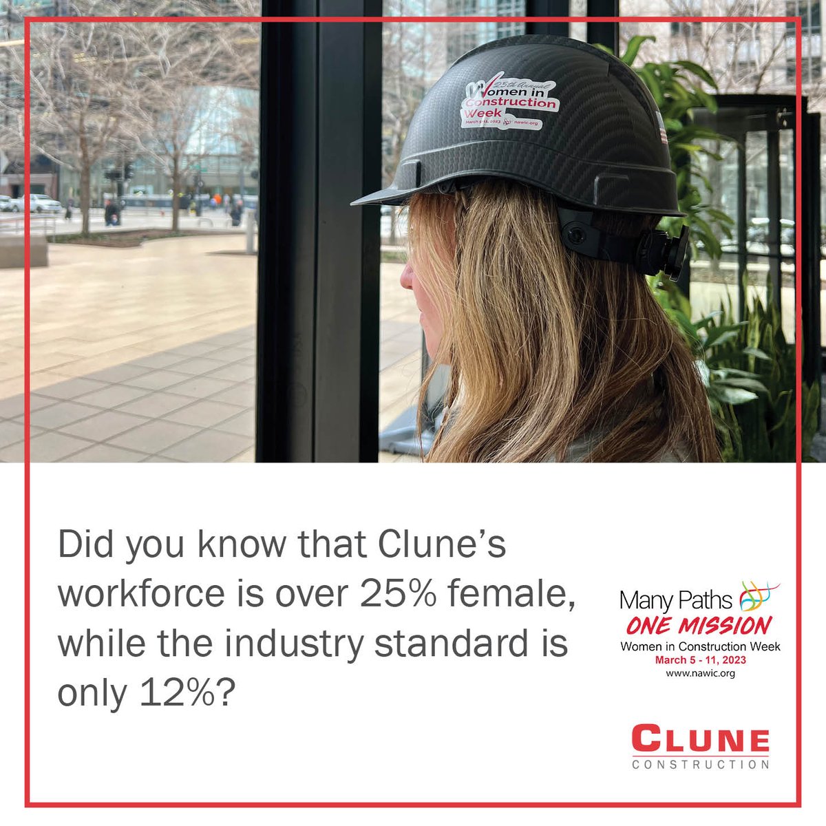 Happy International Women's Day! Clune is proud of our female workforce. We will continue making strides to amplify women's voices in the construction industry.

#WICWeek #WICWeek23 #25yearsofwicweek #womeninconstruction #InternationalWomensDay