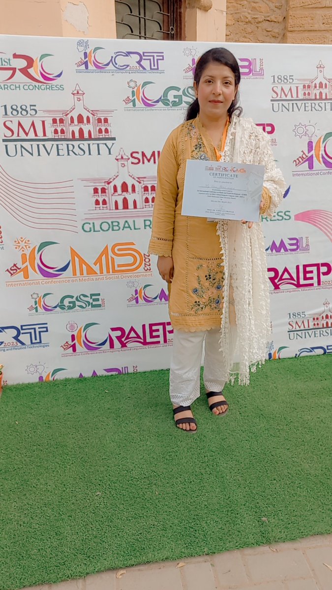 hanibal5678's tweet photo. It was a pleasure to present my Research Paper at the International conference under 1st SMIU Global Research Congress 2023.And my Research topic was "Impact of Meditation on the level of PTS in flood victims (IDPs). Under the supervision of the HOD Ma'am Maryam Hanif Ghazi. https://t.co/y9bcY8RPUK