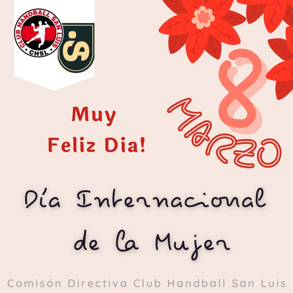 ¡Feliz Día  de la Mujer!  

Saludamos a todas y en especial a quienes forman parte de nuestro Club, aquellas que nos impulsan y ayudan a ser mejores en todo momento! ❤️🌺🤾‍♀️ 

Comisión  Directiva Club Handball San Luis.
