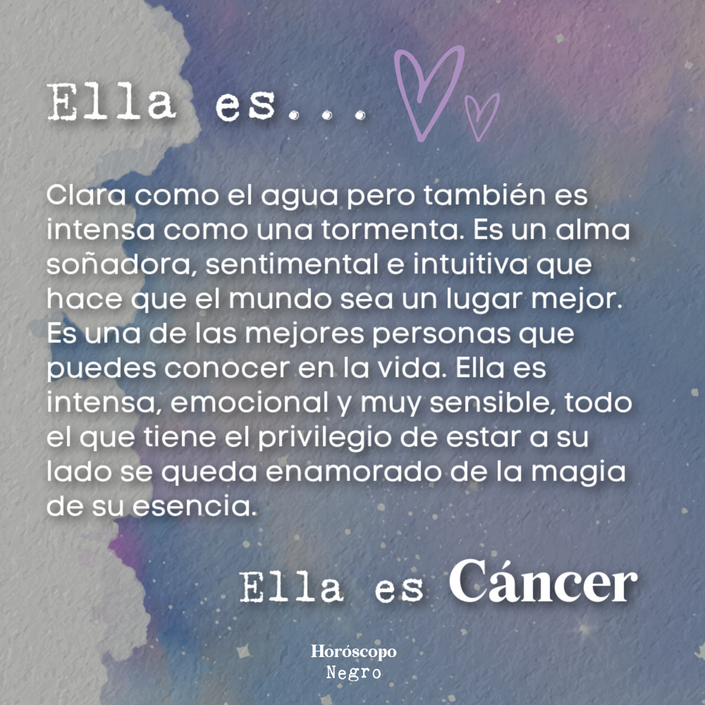 Ella es... 💜 #cancer #horoscoponegro