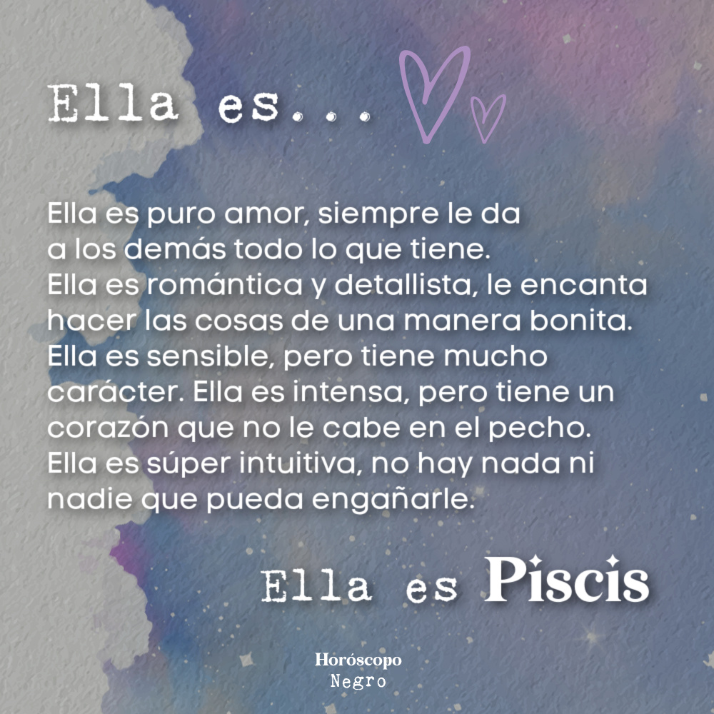 Ella es... 💜 #piscis #horoscoponegro
